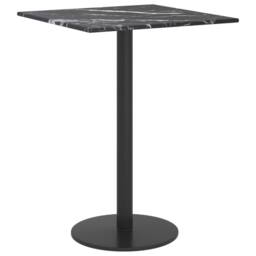 Berkfield Home Table Top Black 30x30 cm 6 mm Tempered Glass with Marble Design - thumbnail 4