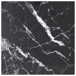Berkfield Home Table Top Black 30x30 cm 6 mm Tempered Glass with Marble Design
