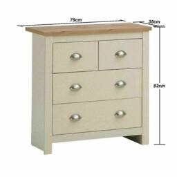 FORGEVIO Cream Oak 2+2 4 Drawer Chest of Drawers in Natural - thumbnail 3