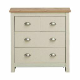 FORGEVIO Cream Oak 2+2 4 Drawer Chest of Drawers in Natural - thumbnail 1