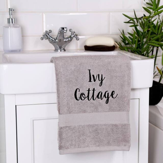 Duncan Stewart Personalised Luxury Cotton Hand Towel in Silver - image 1