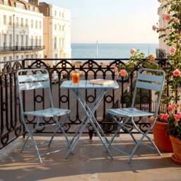 Artemis Home Colourways Vibrant Folding Patio or Balcony Set in Light Blue - thumbnail 3