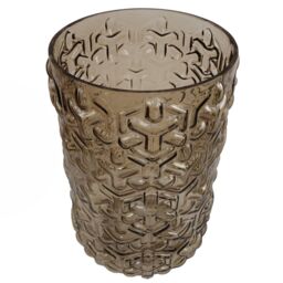 Leaf Glass Vase Embossed Chestnut Glass Vase 26cm Botanik in Dark Brown - thumbnail 4