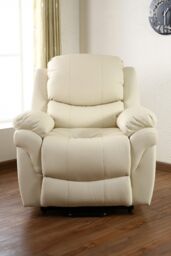 More4Homes Madison Single Motor Electric Rise Recliner Bonded Leather Lift Chair in Cream - thumbnail 6