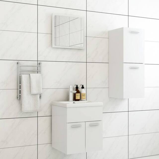 Berkfield Home Bathroom Furniture Set White Engineered Wood - image 1