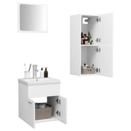 Berkfield Home Bathroom Furniture Set White Engineered Wood - thumbnail 3