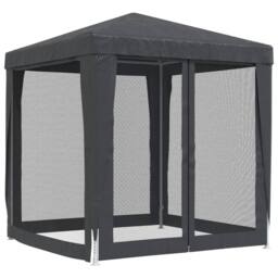 Berkfield Home Party Tent with 4 Mesh Sidewalls Anthracite 2x2 m HDPE in Charcoal - thumbnail 5