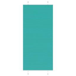 Berkfield Home Pleated Blind Petrol Green 90x200 cm Fabric Width 89.4 cm Polyester in Aqua - thumbnail 2