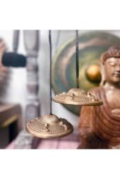 KDMD Tibetan Tingsha Bell Five Buddhas Meditation Cymbals 9.5cm in Gold - thumbnail 4