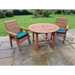 Churnet Valley Garden Furniture Ltd Valley 2 Seat Round Set 2XC - Timber - Minimal Assembly Required in Brown - thumbnail 3