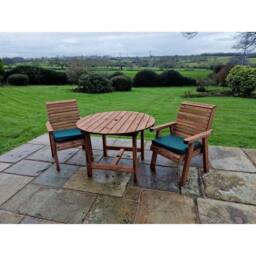 Churnet Valley Garden Furniture Ltd Valley 2 Seat Round Set 2XC - Timber - Minimal Assembly Required in Brown - thumbnail 8
