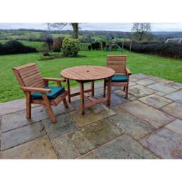 Churnet Valley Garden Furniture Ltd Valley 2 Seat Round Set 2XC - Timber - Minimal Assembly Required in Brown - thumbnail 2