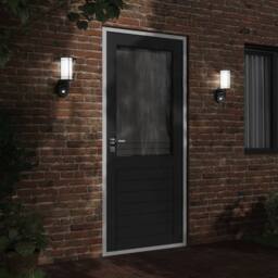 Berkfield Home Outdoor Wall Lights with Sensors 2pcs Black Stainless Steel