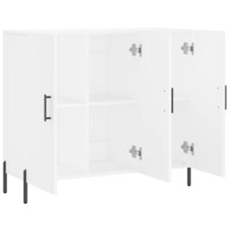 Berkfield Home Sideboard White 90x34x80 cm Engineered Wood - Size: 90 x 34 x 80 cm - thumbnail 5