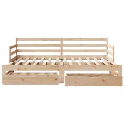 Berkfield Home Versatile Daybed with Trundle & Drawers without Mattress 90x200 cm in Light Tan - thumbnail 4