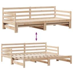 Berkfield Home Versatile Daybed with Trundle & Drawers without Mattress 90x200 cm in Light Tan - thumbnail 9