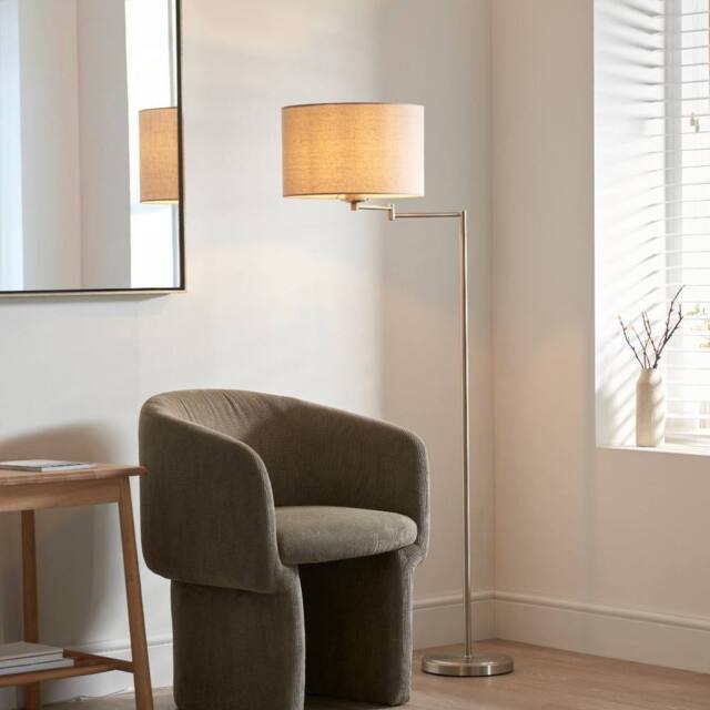 Pagazzi Marston Satin Nickel Floor Lamp in Silver - image 1