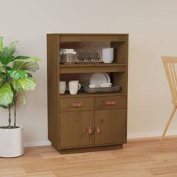 Berkfield Home Highboard Honey Brown 67x40x108.5 cm Solid Wood Pine
