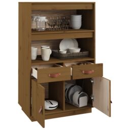 Berkfield Home Highboard Honey Brown 67x40x108.5 cm Solid Wood Pine - thumbnail 5