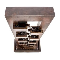 Primrose Corbino 8 Tier Cascading Wall Zinc Water Feature with Lights 109cm in Bronze - thumbnail 3