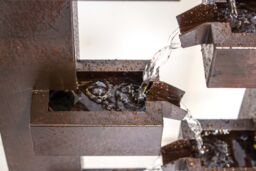 Primrose Corbino 8 Tier Cascading Wall Zinc Water Feature with Lights 109cm in Bronze - thumbnail 5