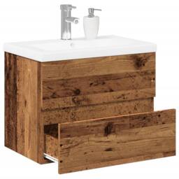 Berkfield Home Sink Cabinet with Built-in Basin Old Wood 61x39.5x49 cm in Brown - thumbnail 2