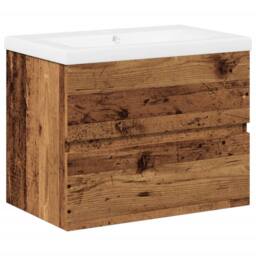 Berkfield Home Sink Cabinet with Built-in Basin Old Wood 61x39.5x49 cm in Brown - thumbnail 3