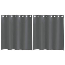 Berkfield Home Voile Curtains with Grommets 2 pcs Dark Grey 140x140 cm - thumbnail 2
