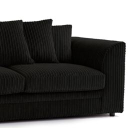 Furnishings For Less UK Luxor Jumbo Cord 3 + 2 Fabric Sofa Suite in Black - thumbnail 4