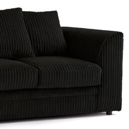 Furnishings For Less UK Luxor Jumbo Cord 3 + 2 Fabric Sofa Suite in Black - thumbnail 5