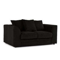 Furnishings For Less UK Luxor Jumbo Cord 3 + 2 Fabric Sofa Suite in Black - thumbnail 3