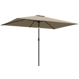 OUTSUNNY Garden Parasol, Outdoor Umbrella with Tilt Function, Khaki - Size: 3m x 2m - thumbnail 2