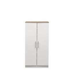 Moderna Shoe Cabinet 7 Tier 2 Door Boot Storage White Oak