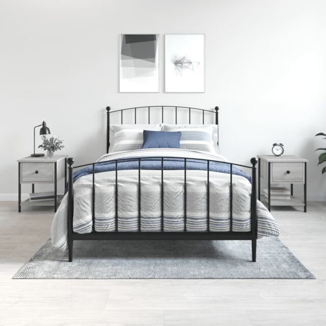 Berkfield Home Bedside Tables 2 pcs Grey Sonoma 34x35.5x45 cm Engineered Wood - image 1