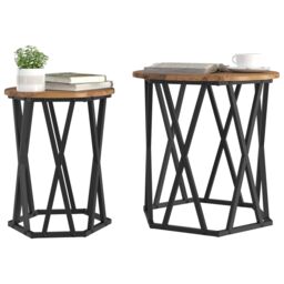 Berkfield Home Old wood Wood & Metal Medium Decorative Inlays in Brown - thumbnail 3