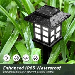 VOGREX 6 PACK LED Solar Garden Lights, Cold White Pathway Lighting in Cool White - thumbnail 2
