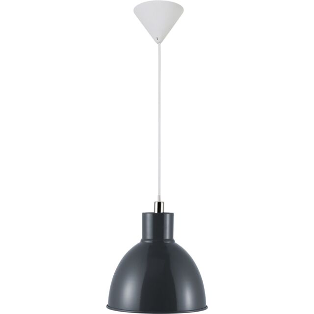 Nordlux Industrial Indoor Pendant Light Black Metal E27 White Inner - Mains Powered, IP20 - image 1