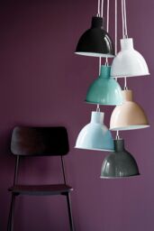 Nordlux Industrial Indoor Pendant Light Black Metal E27 White Inner - Mains Powered, IP20 - thumbnail 3