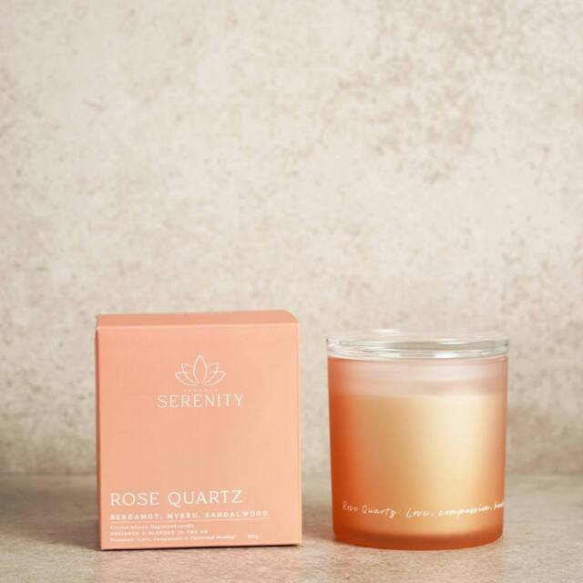 Serenity Quartz Crystal Infused Candle in Pink - image 1