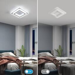 Goeco Ceiling Light LED Modern, 44 W, Square, 6500 K, for Hallway, Bedroom in White - thumbnail 4