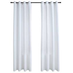 Berkfield Home Blackout Curtains with Metal Rings 2 pcs Off-White 140x225 cm in White - thumbnail 1
