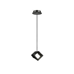 Netlighting Salvio Ceramic Square Sculpture Pendant 1 x 3W LED Chrome Black