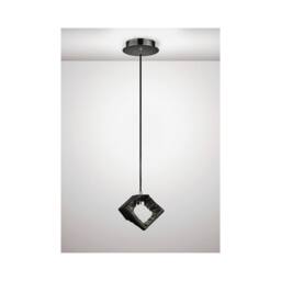 Netlighting Salvio Ceramic Square Sculpture Pendant 1 x 3W LED Chrome Black - thumbnail 2