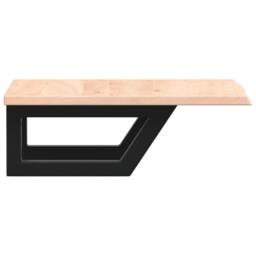 Berkfield Home Basin Shelf Wall Mounted Steel & Solid Wood Oak in Light Brown - thumbnail 5