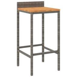 Berkfield Home Beautiful 9 Piece Garden Bar Set Grey Poly Rattan& Solid Wood Acacia - thumbnail 4