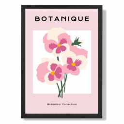 ARTZE Pink Pansies Flower Market Boho Framed Print SIZE: A2 with Black Frame - Size: A4 - thumbnail 1