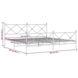 Berkfield Home Metal Bed Frame without Mattress with Footboard Black 193x203cm - Size: 193x203 cm - thumbnail 8
