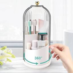 KORVIXA 3 Compartments Bathroom Toothbrush Holder Countertop Organizer Storage in White - Size: 180 cm width x 180 cm drop - thumbnail 3