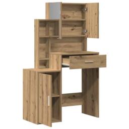 Berkfield Home Dressing Table with Mirror & LEDs Artisan Oak Engineered Wood in Brown - thumbnail 5