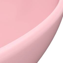 Berkfield Home Luxury Basin Oval-shaped Matt Pink 40x33 cm Ceramic - thumbnail 5